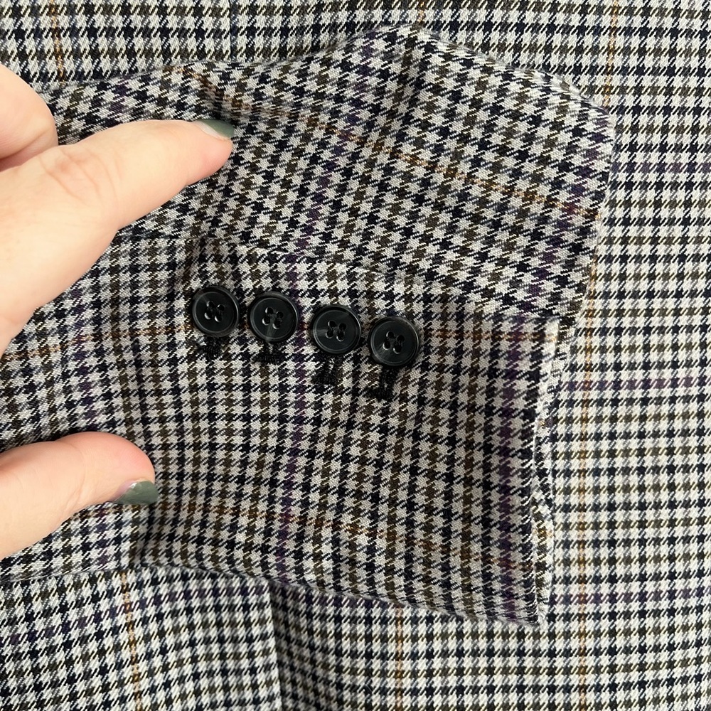 1.State (Nordstrom)‎ Double-Breasted Boyfriend Houndstooth Blazer, Size 16W - Picture 5 of 5